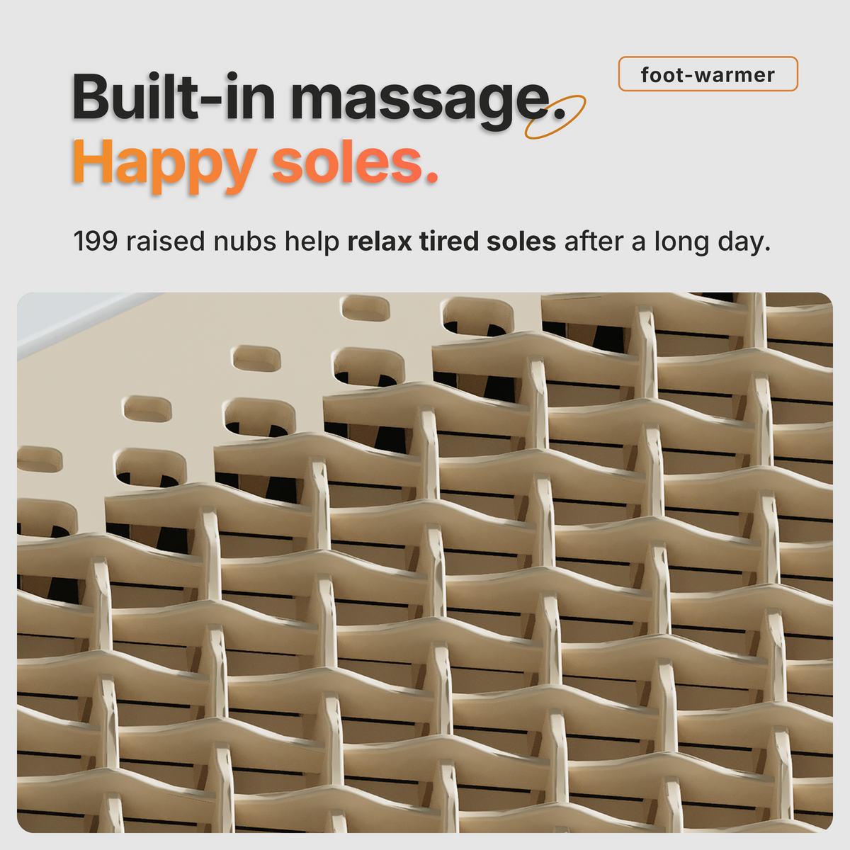 Built-in massage texture with 199 raised nubs, Light