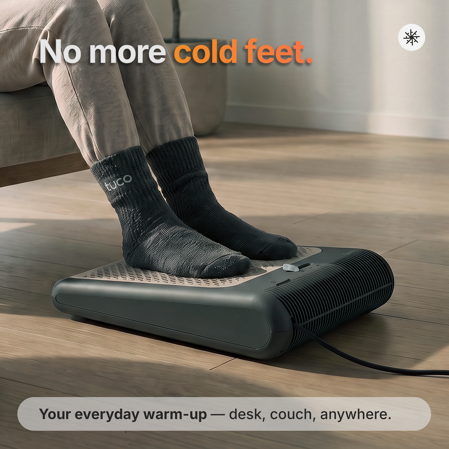 Warms your feet, not the whole room.